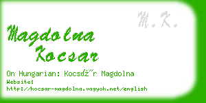 magdolna kocsar business card